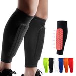 Soccer Shin Pads Shin Guards, Calf Compression Sleeve with Honeycomb Pads for Kids Youth Adult, Football Shin Guards with Superior Impact Absorption, Lightweight Breathable