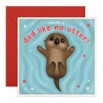 CENTRAL 23 Happy Birthday Dad Card - Dad Birthday Card from Kids - 'Dad Like No Otter' - Sweet Birthday Card for Dad - Thank You Card for Dad - From Daughter Son Baby - Comes with Cute Stickers