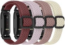 FTYQUEE 4 Pack Braided Stretchy Adjustable Straps Compatible for Fitbit Inspire 3/Inspire 2/Inspire HR/Inspire/Ace 3/Ace 2 for Women Men,Sport Elastic Nylon Cloth Wristbands for Fitbit Inspire 3/2