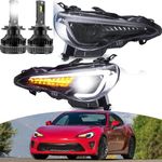 VLAND LED Headlights with D2H HID Bulbs Fit for 2012-2021 Toyota 86 GT86/2013-2021 Subaru BRZ/2012-2021 Scion FR-S, Front Lights with Sequential Turn Signal