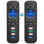 (Pack of 2) Replacement Remote Control for Roku TV, Compatible for TCL Roku/Hisense Roku/Onn Roku/Sharp Roku/Element Roku/Philips Roku Smart TVs (Not for Roku Stick, Box, Premiere and Players)