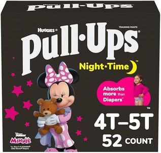 Pull-Ups Girls' Night-Time Potty Training Pants, Size 4T-5T Overnight Training Underwear (38-50 lbs), 52 Ct