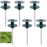 Coloch 6 Pack Hose Guard Stake, 10 Inch Garden Hose Guide Spike Zinced Metal Spike with Heavy Spin Top, Keep Garden Hose Out of Flower Beds for Plant Protection, Greenhouse, Yard Lawn