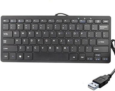 iKKEGOL Mini USB Slim Wired 78 Key Small Super Thin Compact Keyboard for Desktop Laptop PC Win 7 Mac (Black)