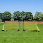 FORZA Square Pop-Up Football Goal [3 Sizes] | Portable Goal Posts for Kids Shooting Practice - Pop-Up in Minutes | Single or Pair of Goals (Pair, 4ft x 3ft)