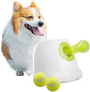 AFP Automatic Ball Launcher for Dogs Interactive Puppy Pet Ball Indoor Thrower Fetch Machine, 3 Balls Included (2 inch) for Small to Medium Dogs