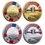 D Day 80th Anniversary Coin, 80th World War II Anniversary Challenge Coin, 80th Anniversary D-Day Normandie, 1944-2024 Souvenir Coin, Remembrance Memorial Day Badges Coin