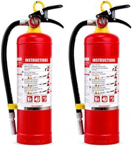 Ougist ABC Dry Chemical Fire Extinguisher, 5 lb – 2-A:10-B:C Rated for Home, Office & Vehicle, Quick Release, Easy-Grip Handle, Ideal for Electrical & Grease Fires, Model FF2KG 2Pack