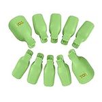 Uhat Plastic Finger Toe Nail Soak Off Cap Clips Nail Wipe Cotton Pads Double End Cuticle Pusher Scraper Gel Nail Polish Remover Tools Set (Toenail Soak Off Clips, Green)