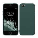 kwmobile Case Compatible with Apple iPhone SE (1.Gen 2016) / iPhone 5 / iPhone 5S Case - Soft Slim Protective TPU Silicone Cover - Blue Green