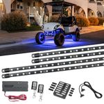 LEDGlow 4pc Expandable Million Color LED Electric Golf Cart Underglow Accent Neon Lighting Kit Compatible with EZGO Yamaha Club Car - Fits 36/48/72-Volt Electric Golf Carts - Built-in Voltage Reducer