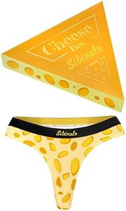 Sibinulo - Mujer Divertido Queso Tangas Strings, Todas Las Ocasiones, Algodón, 1 par, Medir XL