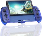 ECHZOVE Nintendo Switch OLED Controller Grip, Ergonomic Controller for Switch OLED and Switch with Gravity Induction of Six-Axis Gyroscope, Double Motor Vibration, Kickstand and Game Card Slot-Blue