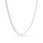 LeCalla 925 Sterling Silver Italian Duality Chain Necklace for Women 18 Inches