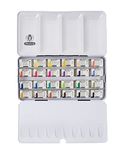 Schmincke - AKADEMIE Watercolor Paint Box, full assortment 24 x 1/1 pans, 75 425 097, metal box, highly lightfast colors, fine artists' watercolors