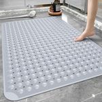 Yolife Extra Large Shower Mat, 34.3" L x 23.3" W TPE Anti Slip Stand Up Shower Mat with Drain Holes and Suction Cups, Large Size Mat More Suitable for Shower Stall, No Odor, Heavy Mat