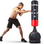 Lions Free Standing Punch Bag 5.5 Ft - Heavy Duty Boxing Punching Bag For Adults, Martial Arts Kickboxing MMA Dummy Punch Bag, Strong Base, Training Home Gym Equipment