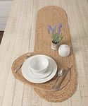 AIESY®- Live Beautiful ! Heat Resistant Dining Table Runner for Dining Table for Party, Modern Dining Room (Natural Jute, 14"X54" inch Oval)