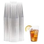 Clear Plastic Cups | 14 oz. 100 Pack | Hard Disposable Cups | Plastic Wine Cups | Plastic Cocktail Glasses | Large Plastic Drinking Cups | Plastic Party Punch Cups | Bulk Wedding Plastic Tumblers