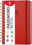 Clever Fox Password Book Spiral – Internet Address & Password Organizer with Laminated Alphabetical Tabs – Password Keeper Journal – Hardcover, Medium Size, 6.1x7.7” (Red)