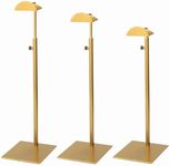 MCKECHSION Purse Display Stand, 3 Pack Purse Rack Stainless Steel Purse Holder Gold Hanging Hook Stands Adjustable Height Table Ornament Display Stand for Home Store Boutique Counter