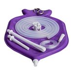 NaturoFlo Enema Bag Kit - Purple - BPA Free - 2 Quart Fountain (Open) Top - Silicone Hose with Robust Metal Suspension