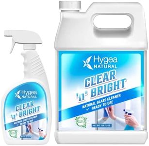 Hygea Natural Clear 'n' Bright - Glass Cleaner Spray - Streak-Free & Ammonia-Free Window Cleaning - Window & Mirror Cleaning Supplies - Safe & Fast with Natural Ingredients (1 Gallon & 24oz Spray)
