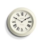 Jones Clocks® Supper Club wall clock | Large classic round clock | 40cm | Pale cream | Roman numerals |Traditional design ideal for kitchen or living room