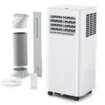 EUHOMY 7000 BTU Portable Air Conditioner - 4-in-1 Cooling, Dehumidifier, Fan & Sleep Mode for 200-300 sq.ft | Energy Class A, Ultra Quiet (<50dB), 24H Timer & 2-Speed Settings