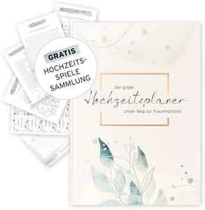 DESIGN WUNDER Hochzeitsplaner Buch Din A4 inkl. Roségold Prägung auf der Titelseite - Unser Weg zur Traumhochzeit -Wedding Planner – 120 Seiten für den großen Tag in Premium Papierqualität