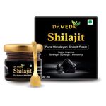 Dr Vedic 100% Pure & Natural Himalayan Shilajit/Shilajeet Resin Improves - Strength | Energy | Immunity - 20g