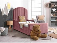 The Ivy Single Kids Bed 2ft6/3ft With Mattress and Headboard (Pink, With Mattress, 2ft6 Small Single (75 x 190 cm))