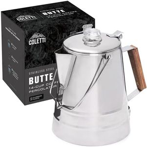 COLETTI Butte Percolator Coffee Pot — Large Coffee Pot, NO Aluminum or Plastic [14 Cup]