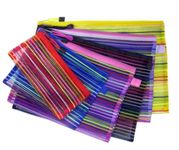 Mesh Zipper Pouch, Zipper Pencil Pouch B6 Net Zipper Pouch Multipurpose Travel Mesh Bag Plastic Colorful Small Pencil Pouches with Zipper to Storage Cosmetics Stationery Office Supplies (XL, 12)