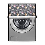 Stylista Washing Machine Cover Compatible for Samsung 6.5 Kg Fully-Automatic Front Loading WW65M206L0W, Floral Pattern Grey