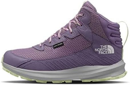 THE NORTH FACE Fastpack Hiker Mid WP Kids Hiking Boots, Lunar Slate/Lupine, 7 Big Kid