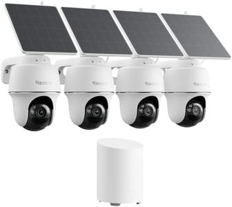 REOLINK 5MP Solar Security Cameras Wireless Outdoor, 360° Pan Tilt Auto-Tracking, Smart AI Detection, Up to 1TB Local Storage, 2.4/5GHz Dual-Band WiFi, Home Hub Mini with 4X Argus PT + Solar Panel