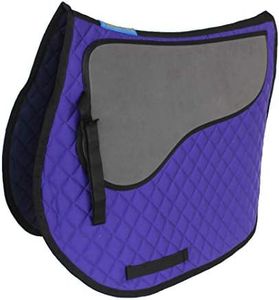 Challeger Horse Saddle Pad English Quilted All-Purpose Shock Absorbing Gel Purple 72143PR