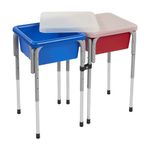 ECR4Kids Assorted Colors Sand and Water Adjustable Activity Play Table Center with Lids, Square (2-Station)