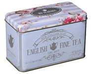 New English Teas Vintage Floral Tea Tin with 40 Earl Grey Teabags