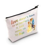 PLITI Beauty Beast Gift Wedding Gift Love Doesn't Have to Be Perfect It Just Needs to Be True Princess Belle Makeup Bag (love be true bagCA)