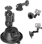 SMALLRIG Double-Layer Suction Cup Mount for GoPro Hero 11/10 / 9, for DJI Osmo Action/Procket, for Insta360 X3, Double Ball Head Support 360° Rotation, Mount on Car Windshield or Window SC-1K - 4193