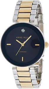 Anne Klein Women's Genuine Diamond Dial Bracelet Watch, Two Tone/Navy Blue