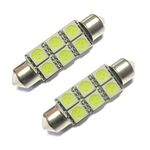 Xenon LED Light Bulbs 39MM - 239 - 272 Number Plate Interior Light 6 SMD White x 2 Pack