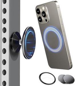 Double Sided Magnetic Phone Holder, 360° Adjustable for Gym and Golf Carts, Strong Magnet, Shoot Hands-Free Videos During Exercise, Compatible with MagSafe Cases & iPhone 17/16/15/14/13 Pro Max Plus