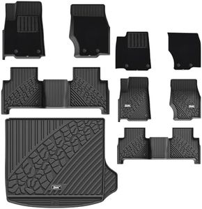 3W Floor Mats & Cargo Liner with Carpets on TOP Fit for 2022-2025 Jeep Grand Cherokee(Non L or WK) Full Set Black Mats Custom Fit for Grand Cherokee, 8PCS