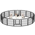 Yaheetech Lightweight Dog Playpen, 16 Panel 63cm Dog Fence Pet Exercise Pen Portable Puppy Play Pen Suitable for RV/Camping