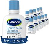 Cetaphil Face Wash, Hydrating Gentle Skin Cleanser for Dry to Normal Sensitive Skin, NEW 2 oz 12 Pack, Fragrance Free, Soap Free and Non-Foaming