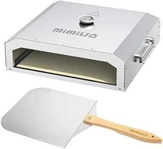 Mimiuo Portable Barbecue Pizza Top Oven Kit with 13" Pizza Stone and Foldable Pizza Peel - Stainless Steel Gas Grilled Pizza Oven for Indoor Gas Oven