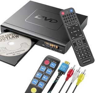 DVD Players for TV with HDMI, DVD Players That Play All Regions, Simple DVD Player for Elderly, CD Player for Home Stereo System, Included HDMI and RCA Cable, with Big Buttons Remote Control
